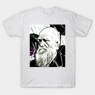 Charles Darwin Black and White Portrait | Charles Darwin Artwork 4 T-Shirt